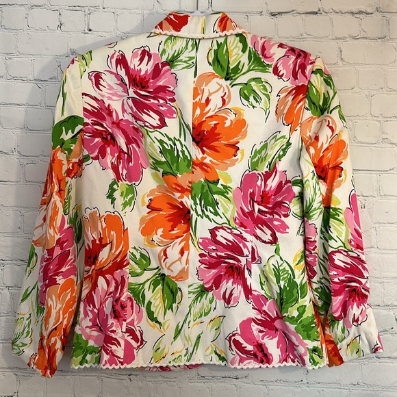 City Silk stretch lined blazer in beautiful bright flowers - Picture 5 of 9